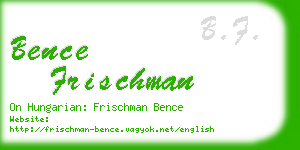 bence frischman business card
